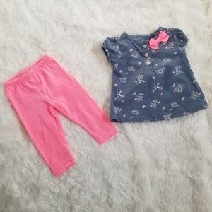 Just One You by Carter's Blue and Pink Pants Set